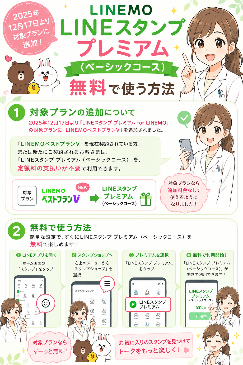 LINEMOLINEスタンププレミアム（ベーシックコース）無料で使う方法