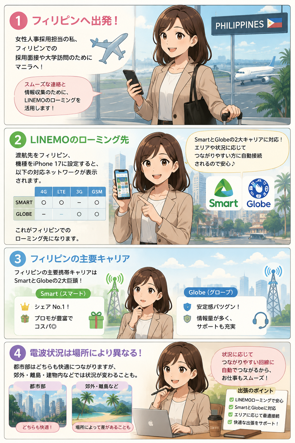 LINEMOフィリピンご利用いただける事業者