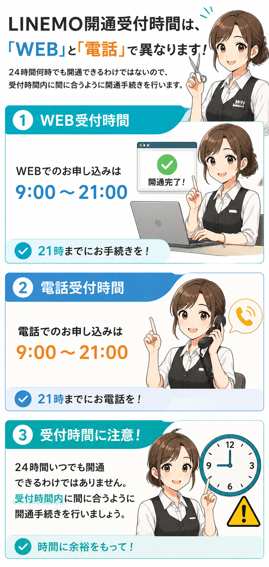 LINEMO開通受付時間