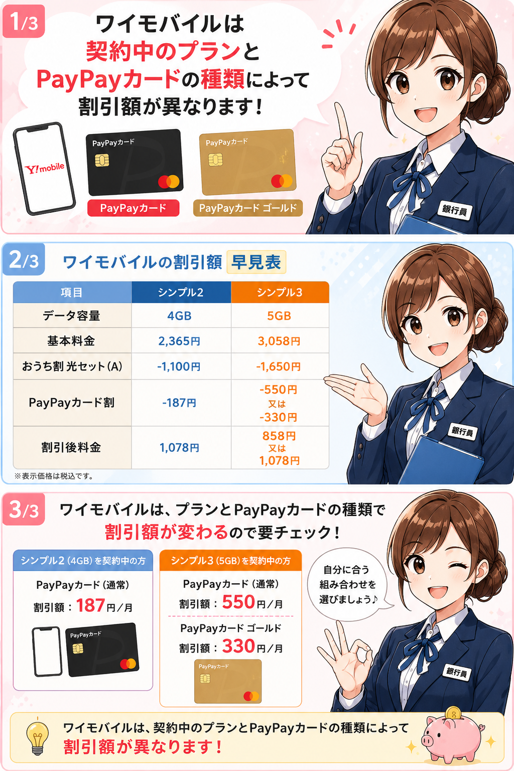 PayPayカード支払い割の割引額はプランにより異なる