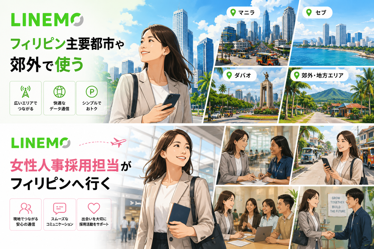LINEMOフィリピン主要都市や郊外で繋がる？