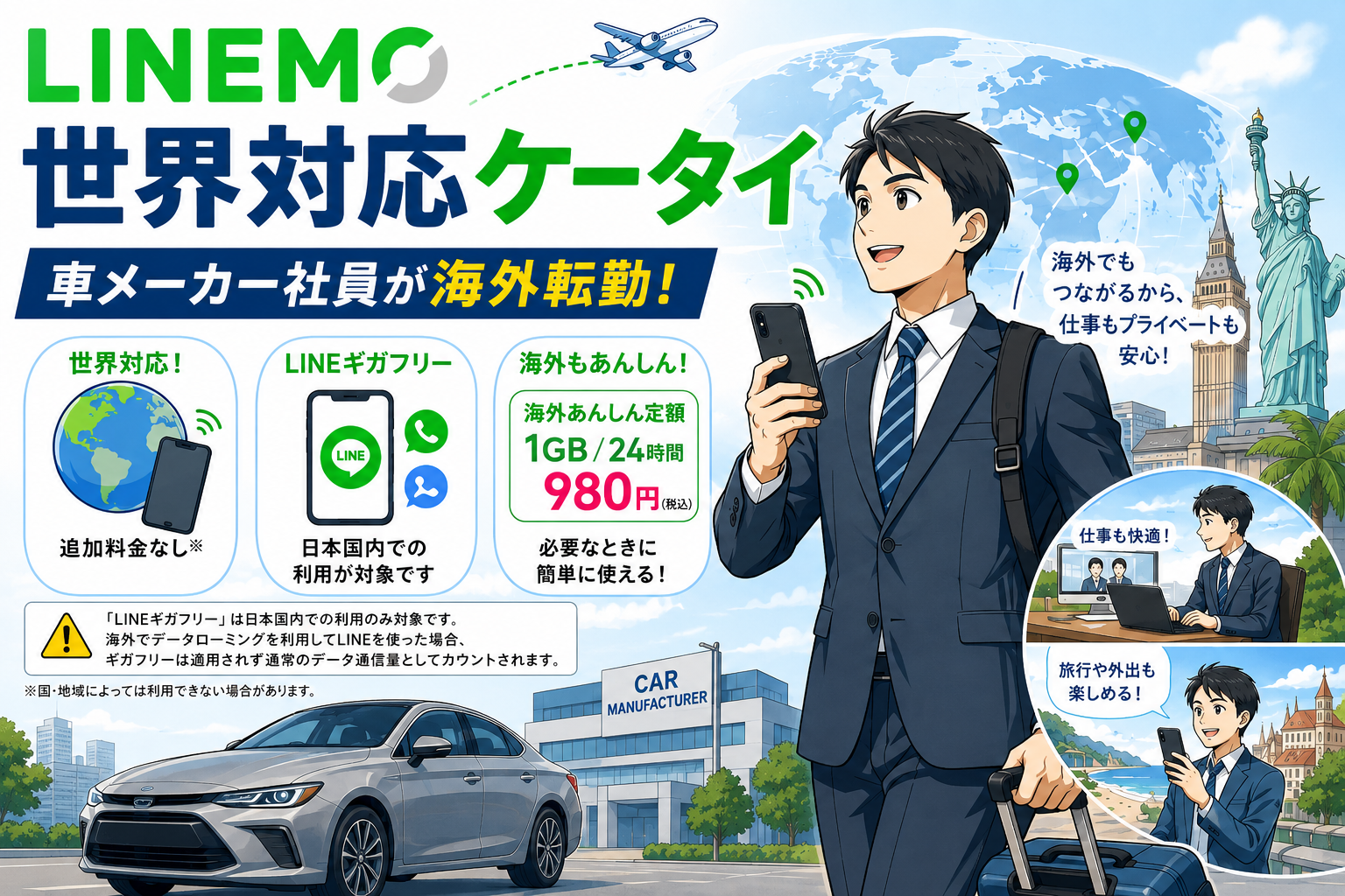 LINEMO世界対応ケータイ